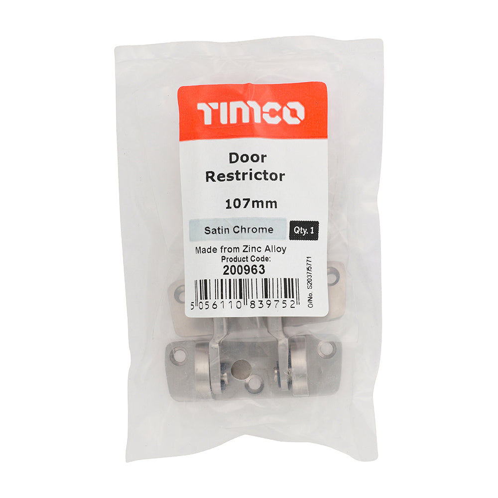 Door Restrictor Sat Chrome - 107mm