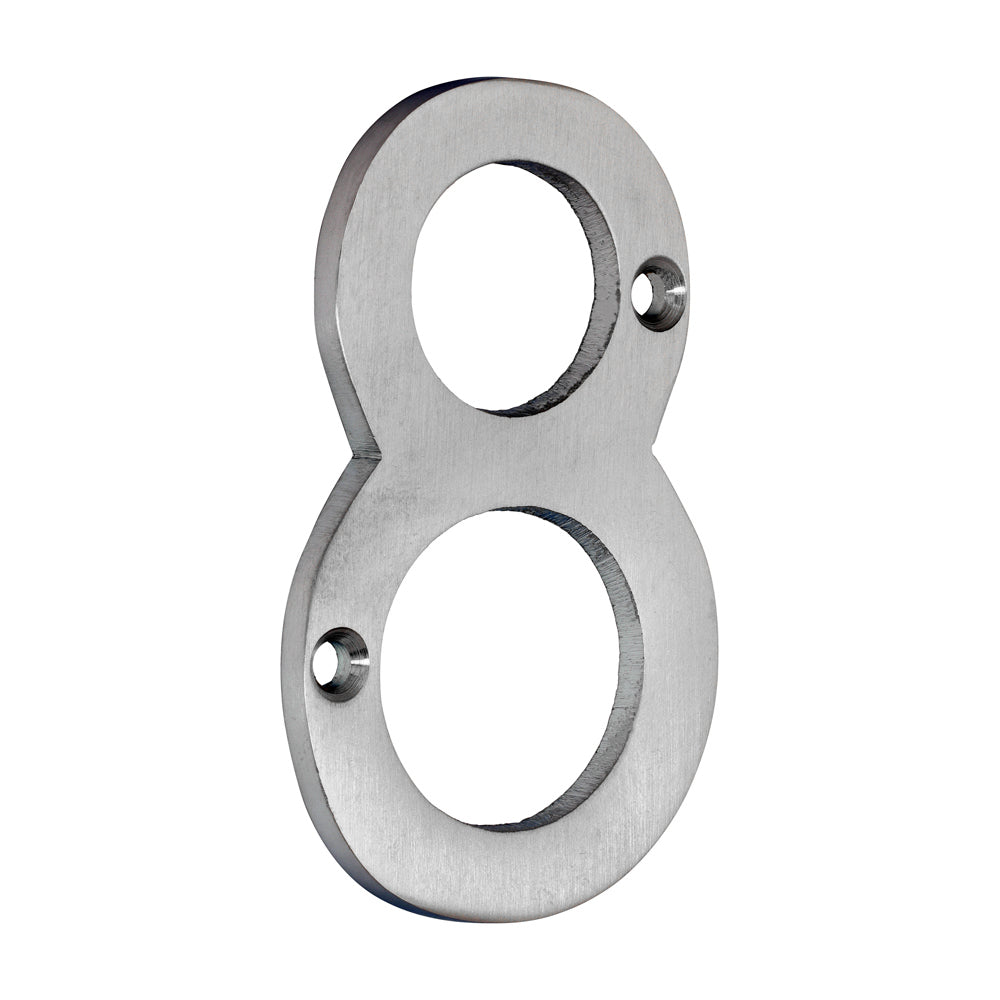 Door Numeral 8 - Satin Chrome 75mm
