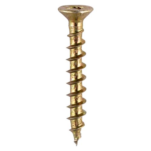 Window Fabrication Screws - Countersunk - Phillips - Single Thread - Gimlet Point - Yellow