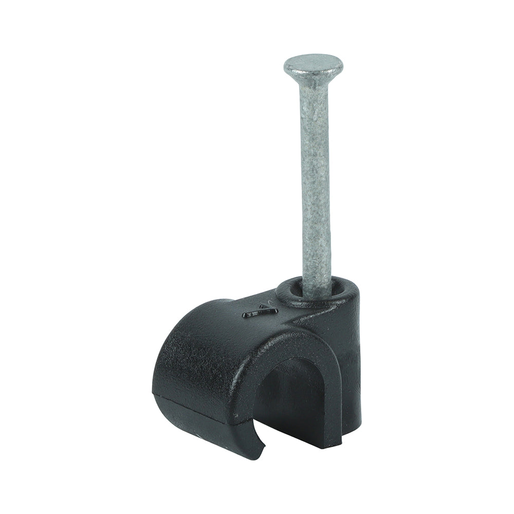 Round Cable Clips - Black To fit 7.0mm