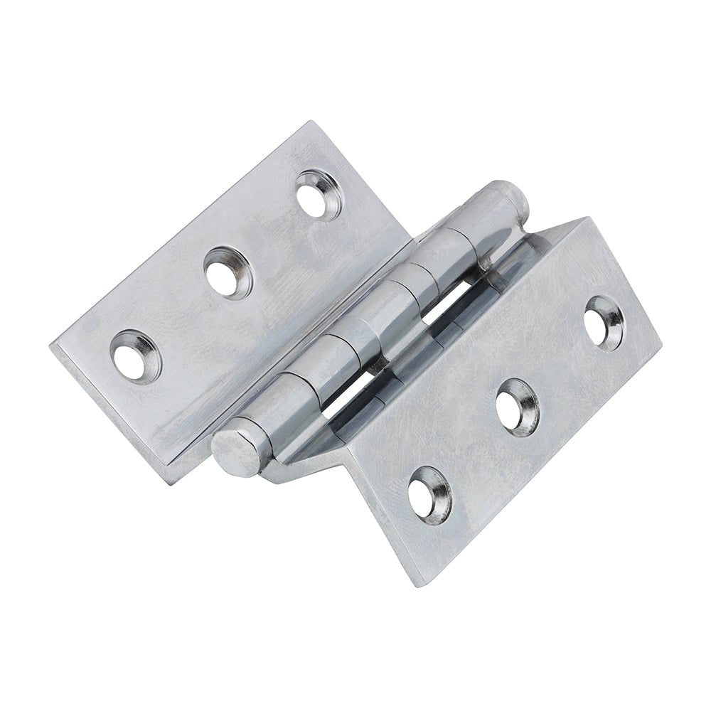 Cranked Ball Race Hinges - Solid Brass - Polished Chrome - 64 x 55 (Pack 2)