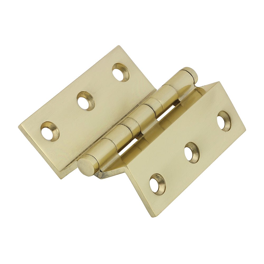Cranked Ball Race Hinges - Solid Brass - Polished Brass - 64 x 55 (Pack 2)
