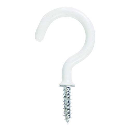 Round Cup Hook - White