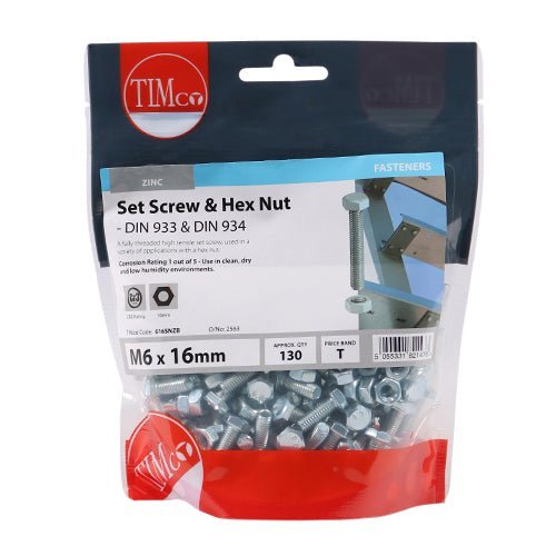 Set Screws & Hex Nuts - Grade 8.8 - Zinc