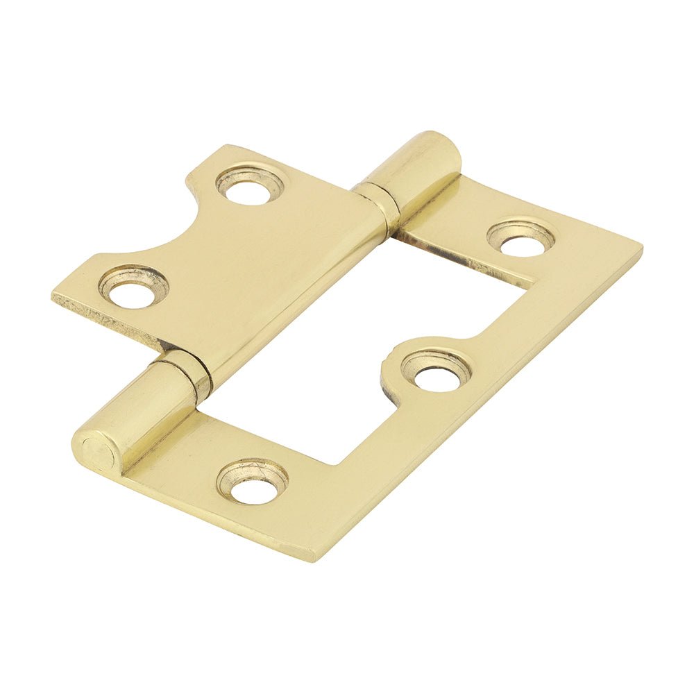 Plain Bearing Flush Hinge - Solid Brass - Polished Brass (Pack 2)