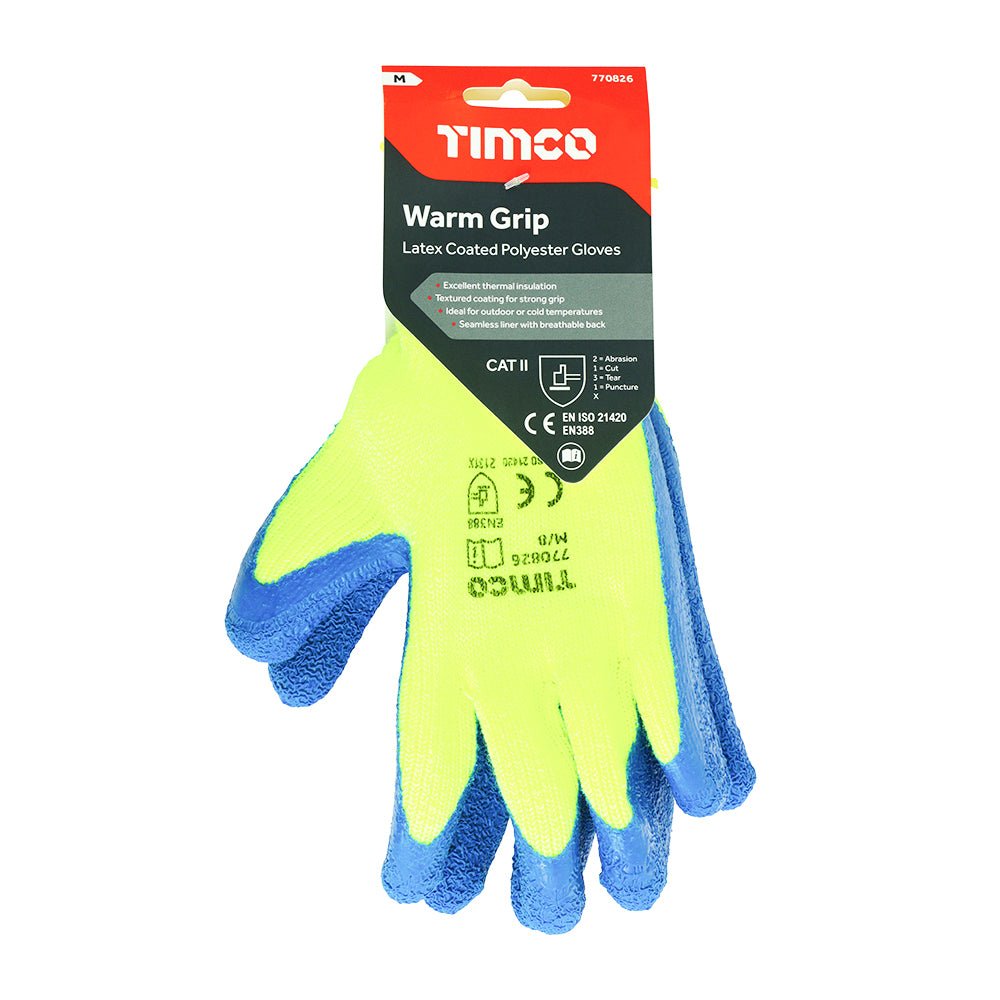 Warm Grip Gloves - Crinkle Latex Coated Polyester