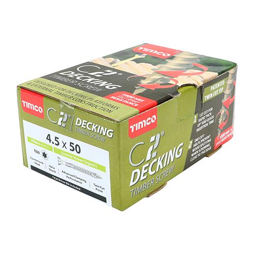C2 Deck-Fix Decking Timber Screws - TX - Countersunk - Exterior - Green - Box