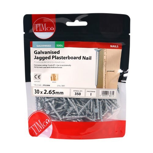 Jagged Plasterboard Nails - Galvanised