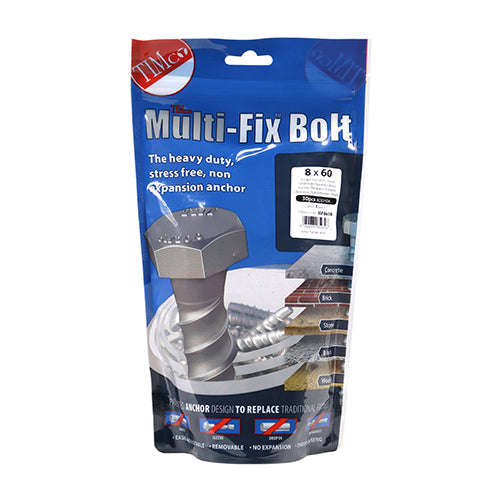 Multi-Fix Masonry Bolts - Hex - Exterior - Silver - Bag
