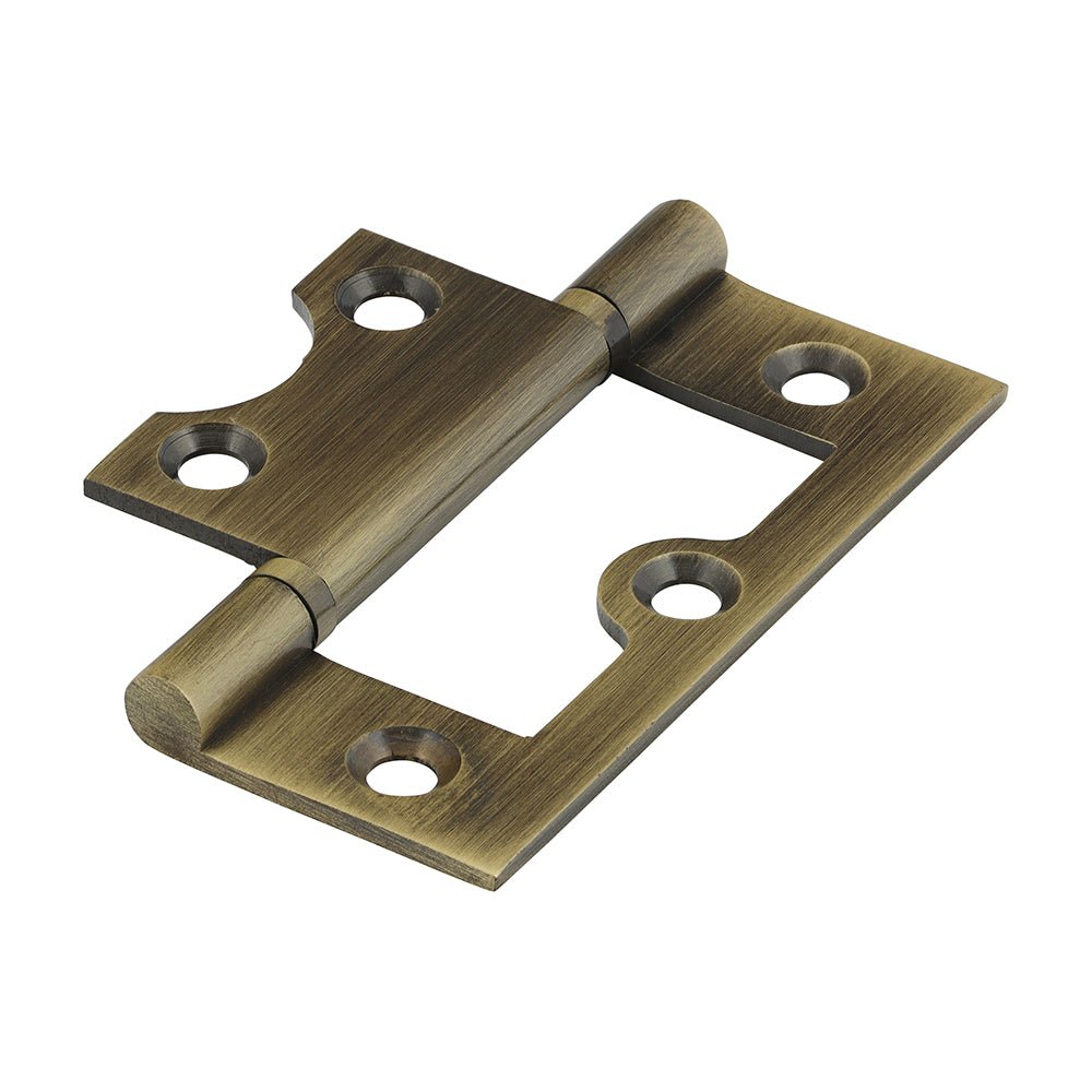 Plain Bearing Flush Hinge - Solid Brass - Antique Brass (Pack 2)