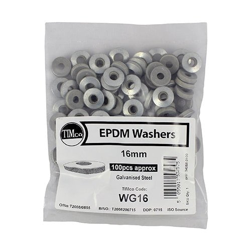 EPDM Galvanised Washer - Pack 100