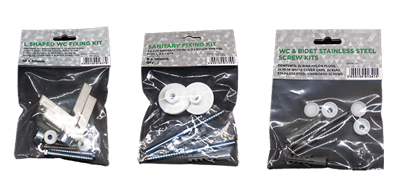 Samac QRDWCB1 WC & Bidet BZP Screw Kits, 10 x 2 1/2"