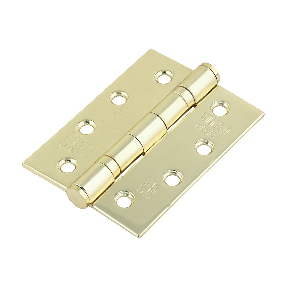 Grade 13 Fire Door Hinges - Electro Brass Stainless Steel 101 x 76 x 3