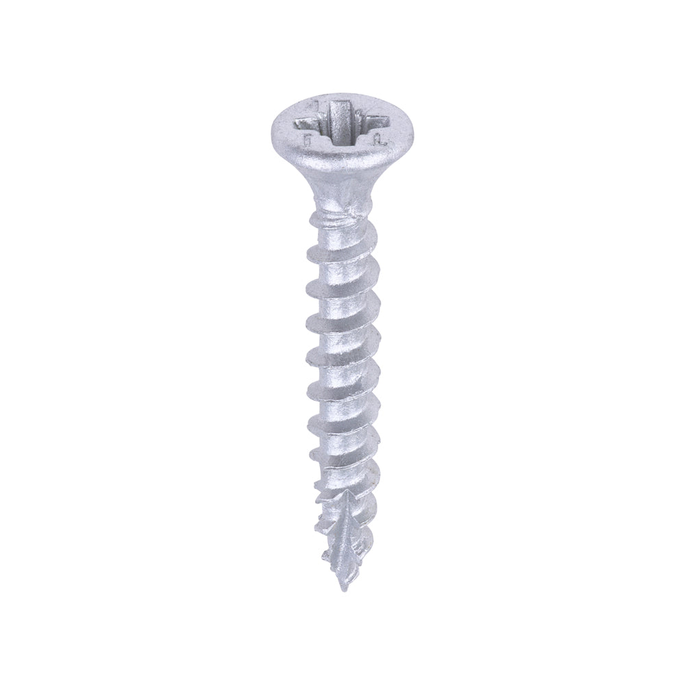 C2 Exterior Strong-Fix - PZ - Double Countersunk with Ribs - Twin-Cut - Silver 3.5 x 25