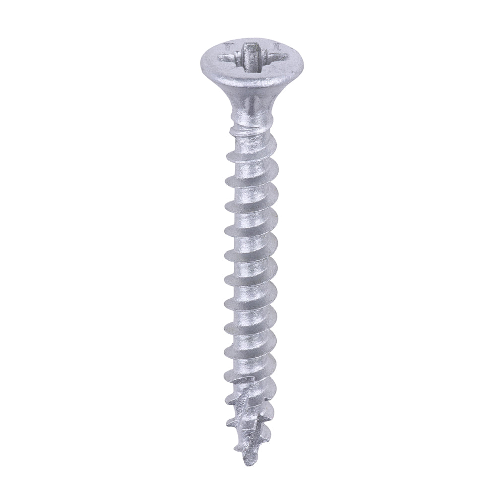 C2 Exterior Strong-Fix - PZ - Double Countersunk with Ribs - Twin-Cut - Silver 3.5 x 30