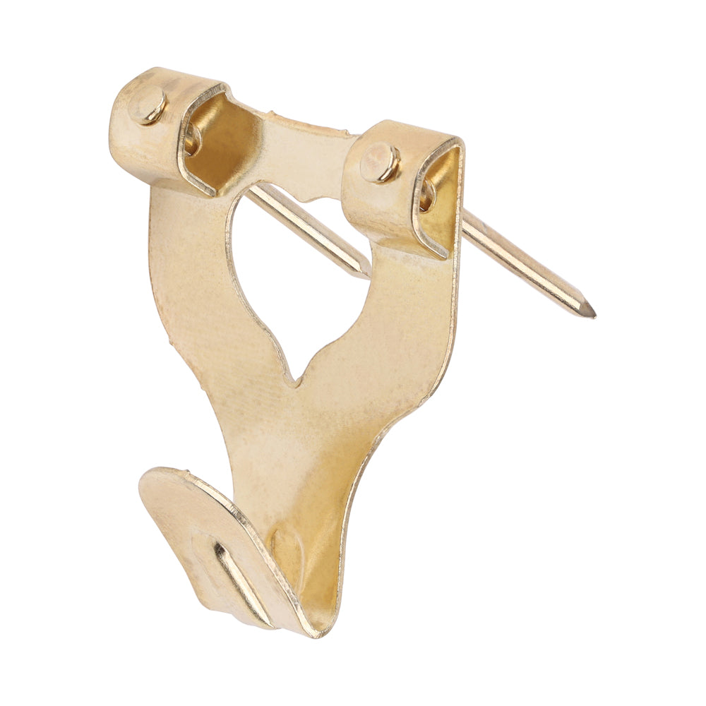 Picture Hanging Hooks - Double - Electro Brass No.3 Double