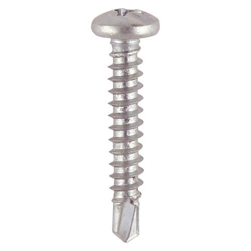 Window Fabrication Screws - Pan - PH - Self-Tapping - Self-Drilling Point - Martensitic Stainless Steel & Silver Organic