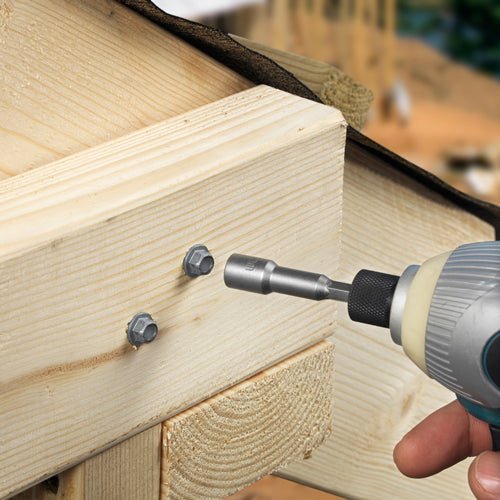 In-Dex Heavy Duty Timber Screws - Hex - Exterior - Silver - Bag 10