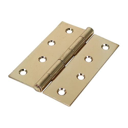 Butt Hinge Fixed Pin Electro Brass - 100 x 70 (Pack 2)