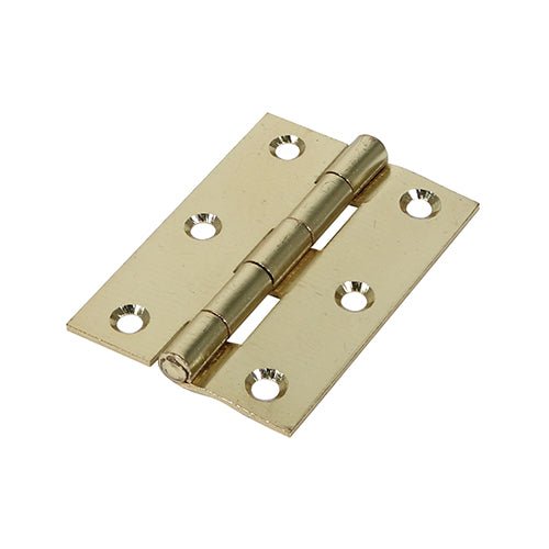 Butt Hinge Fixed Pin Electro Brass - 63 x 44 (Pack 2)