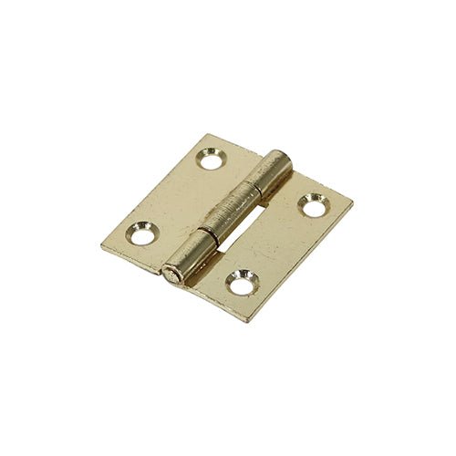 Butt Hinge Fixed Pin E/Brass - 38 x 34 (Pack 2)