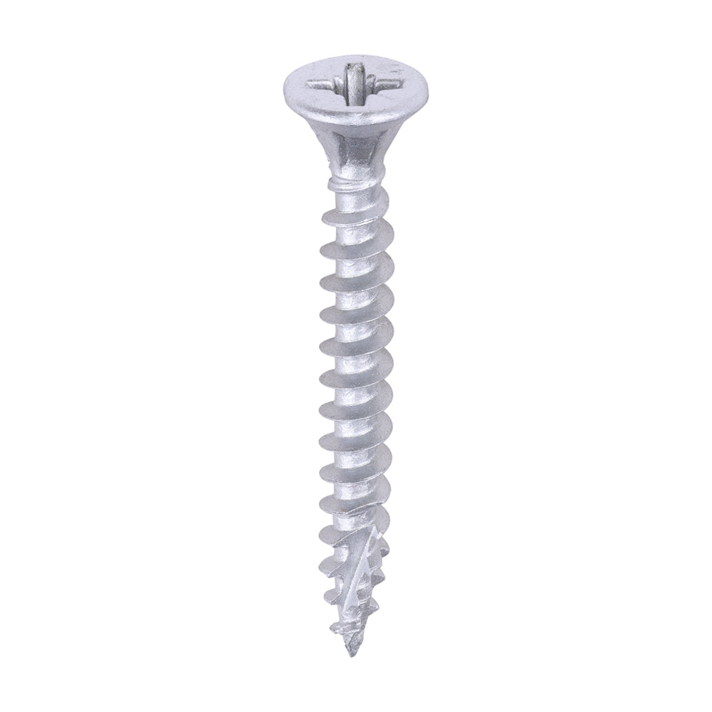 C2 Exterior Strong-Fix - PZ - Double Countersunk with Ribs - Twin-Cut - Silver 4.5 x 40