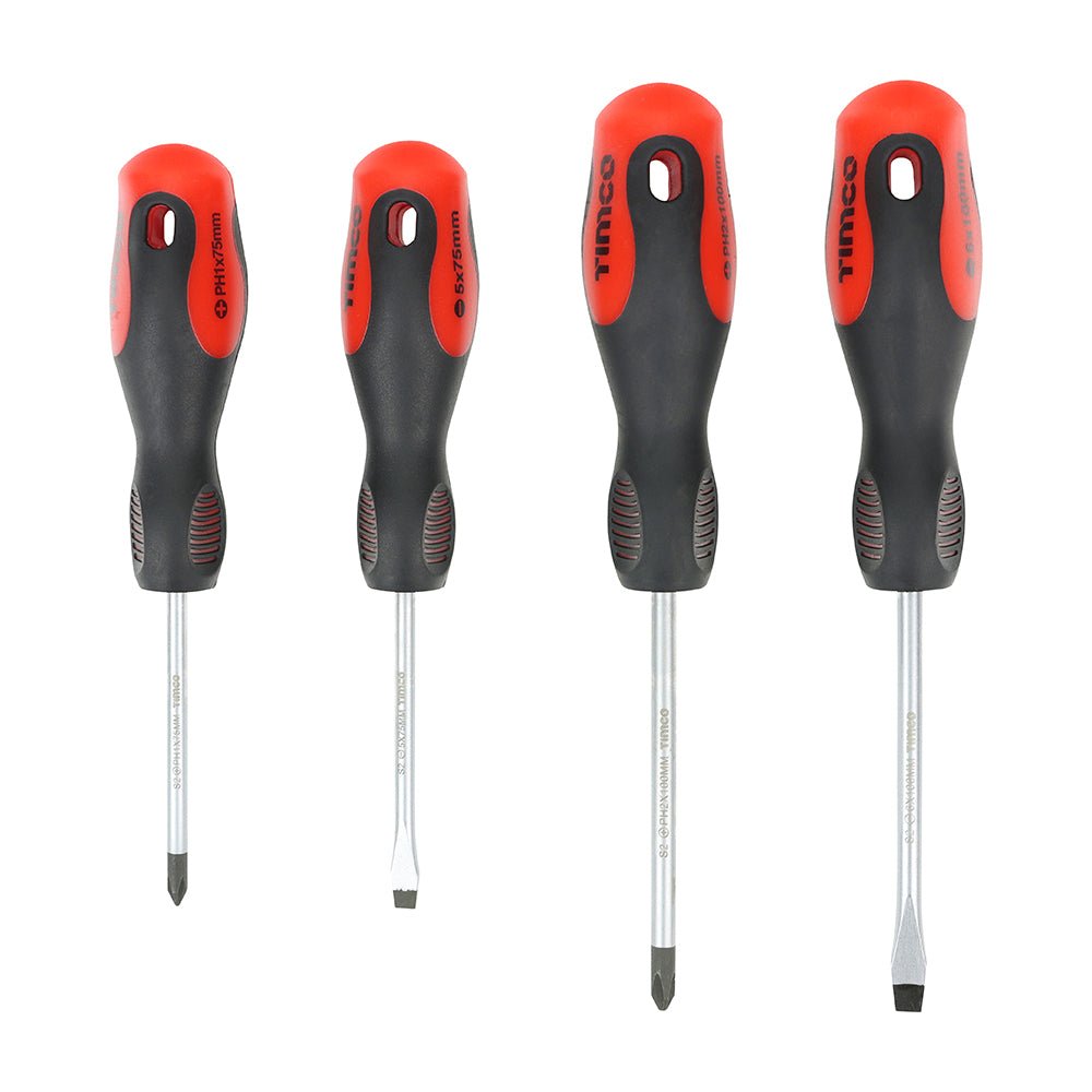 Screwdriver Set - 4 Pieces - Phillips & Slotted