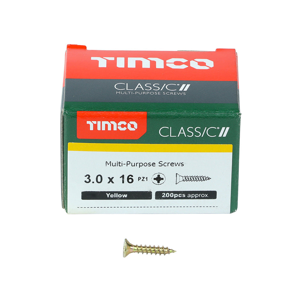 Classic Multi-Purpose Screws - PZ - Double Countersunk - Yellow