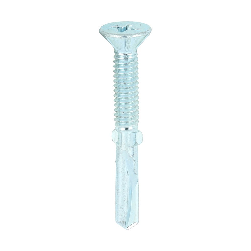Metal Construction Timber to Heavy Section Screws - Countersunk - Wing-Tip - Self-Drilling - Zinc