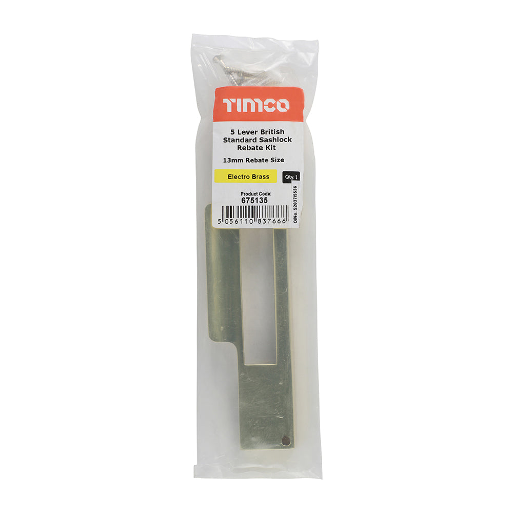 5L Sash Rebate Kit E. Brass - 13mm
