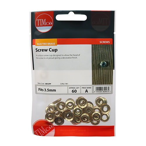Surface Screw Cups - Electro Brass