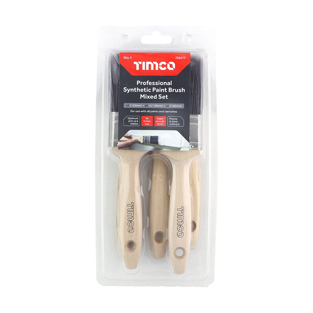 Professional Synthetic Paint Brush Mixed Set 5pcs