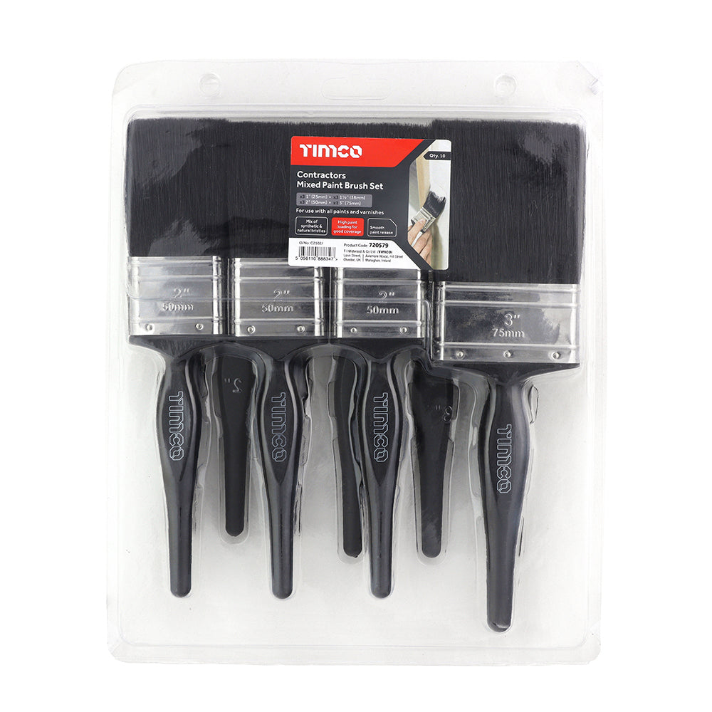 Contractors Mixed Paint Brush Set 10pcs