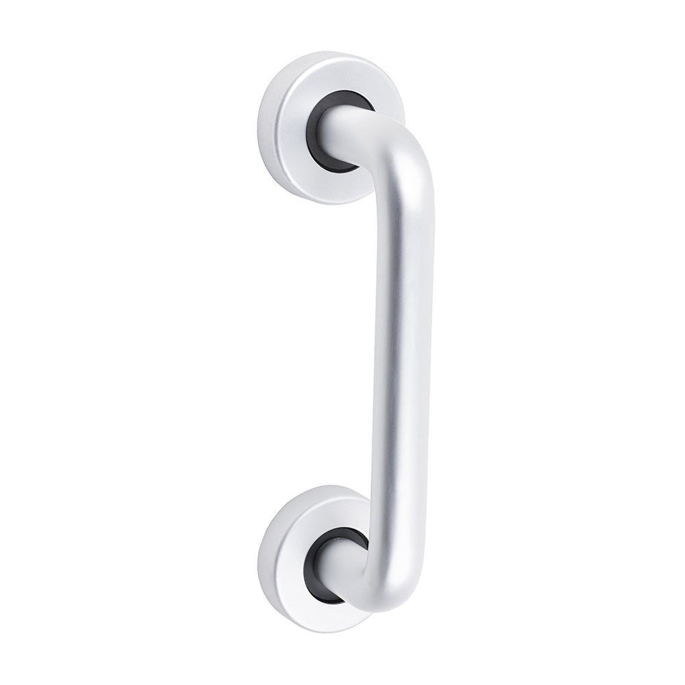 D Shaped Pull Handle On Rose - Satin Anodised Aluminium 152 x 19