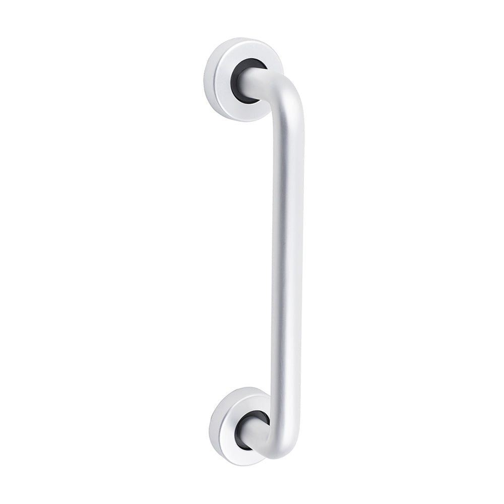 D Shaped Pull Handle On Rose - Satin Anodised Aluminium 229 x 19