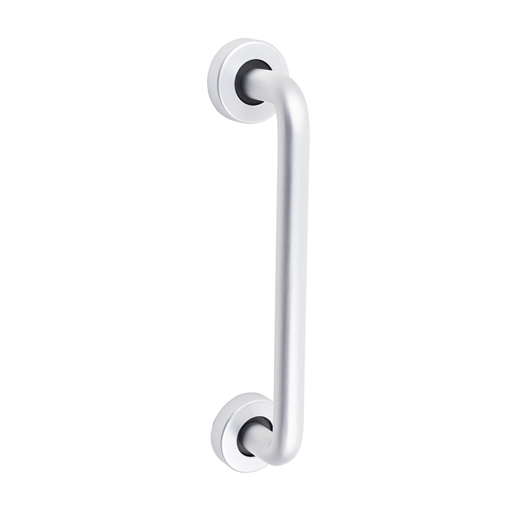 D Shaped Pull Handle On Rose - Satin Anodised Aluminium 229 x 19