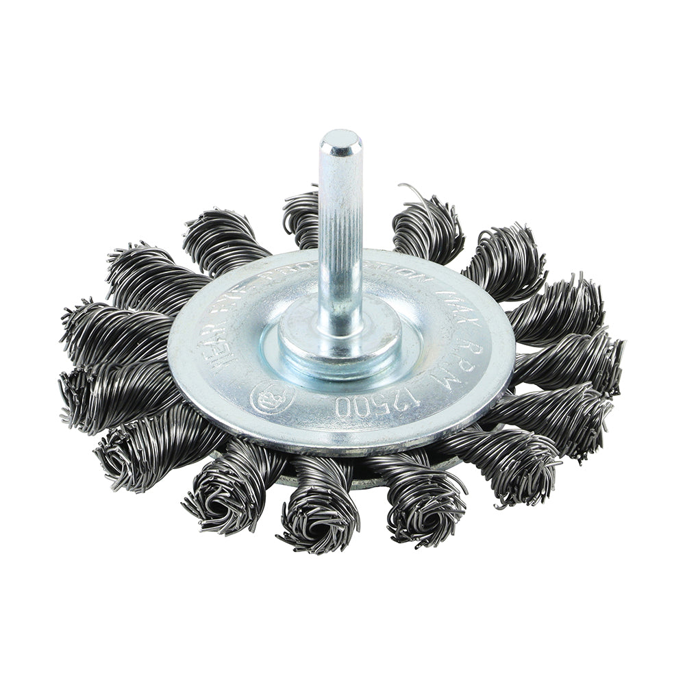 Drill Wheel Brush - Twisted Knot Steel Wire 75mm