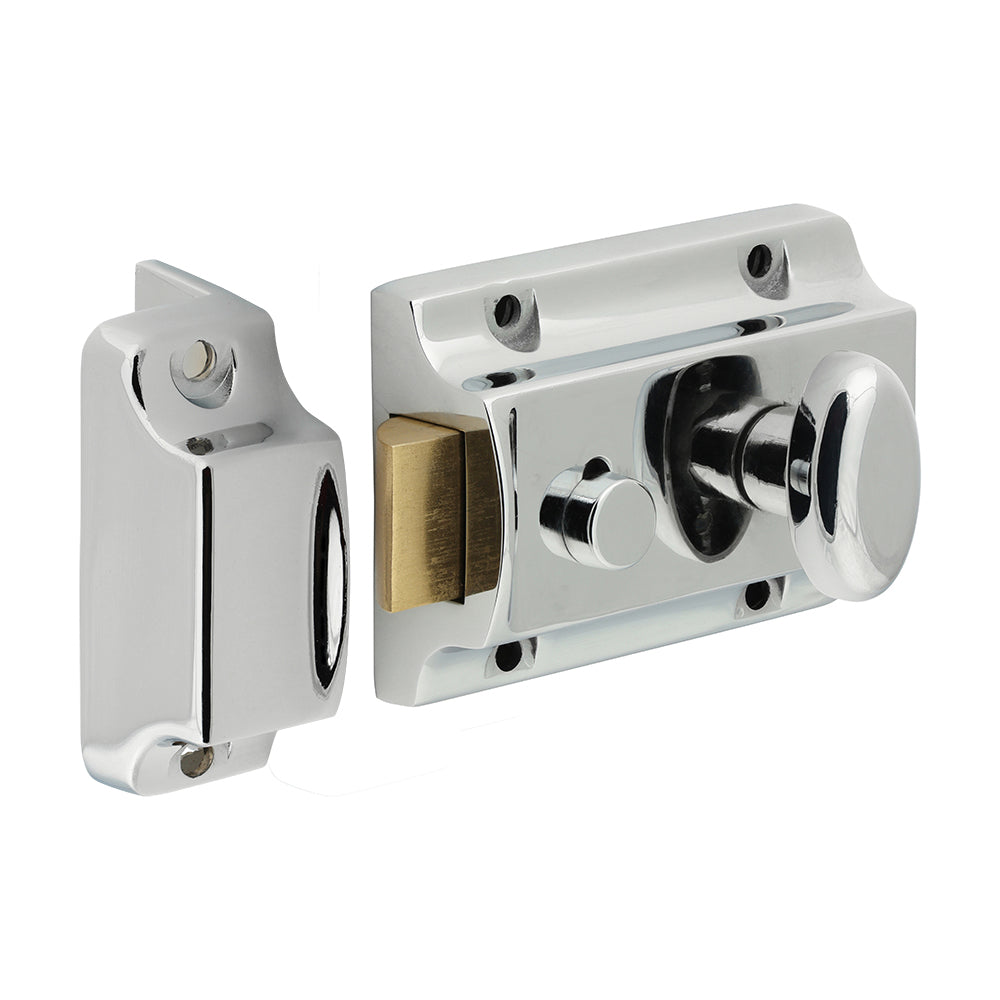 Traditional Nightlatch - Chrome 91 case / 60 backset