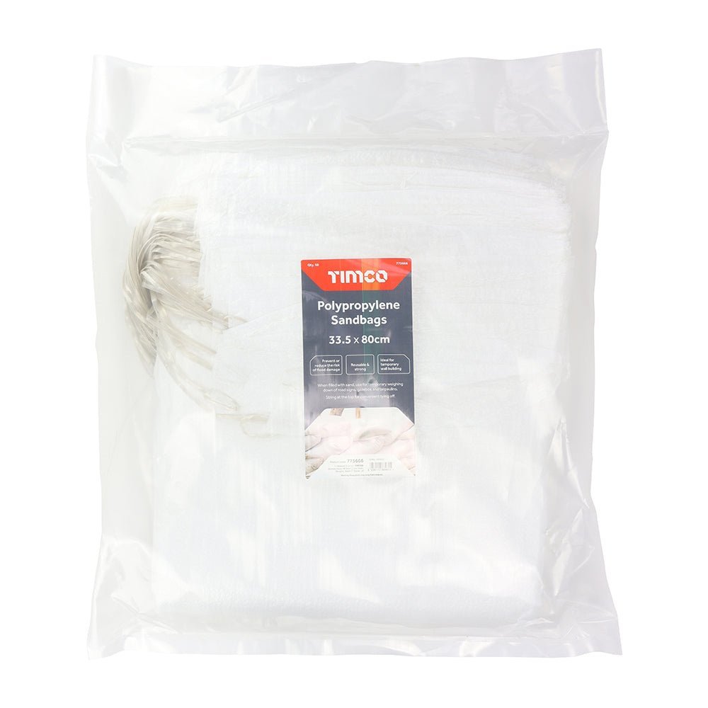 Polypropylene PP Sandbags - White - Pack 50