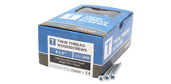 Samac R347TWIN1000 3/4x7 BZP Twinthread Pozi Csk Screws (200)