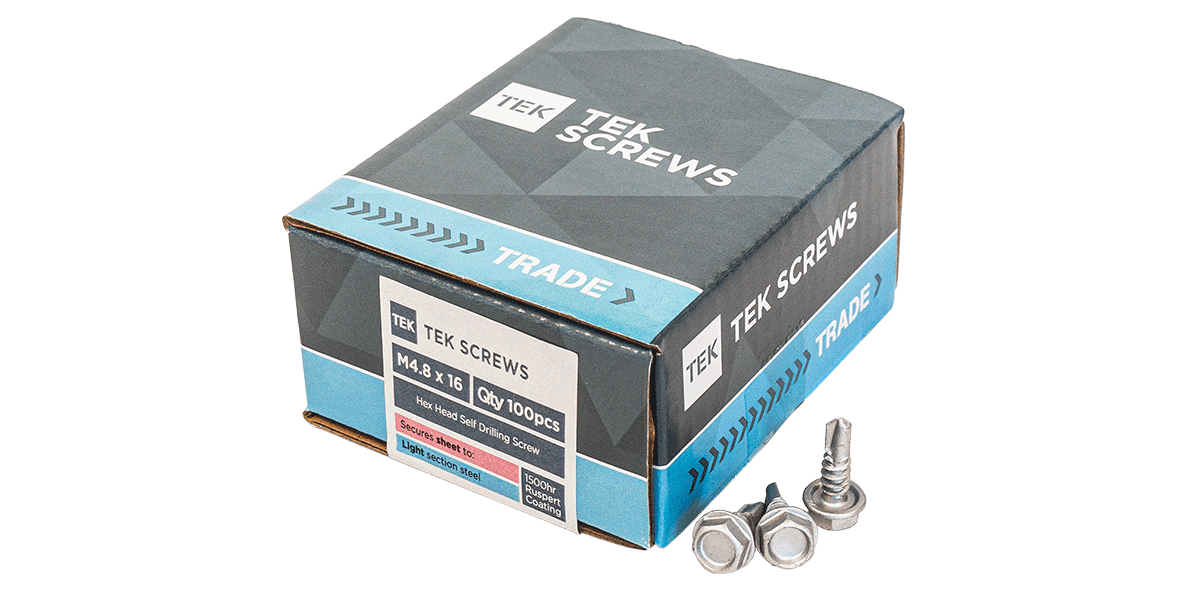 Samac TEK38LSW3DP 38mm Hex Head Light Section 16mm Washer (100)