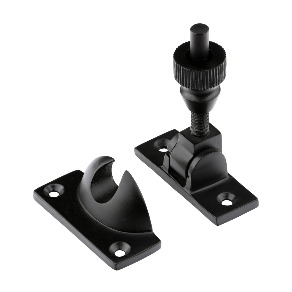 Brighton Pattern Sash Fastener - Matt Black 57 x 22