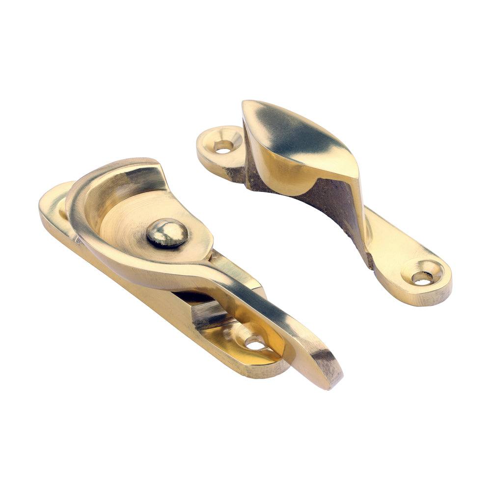 Fitch Pattern Sash Fastener - Polished Brass 68 x 14