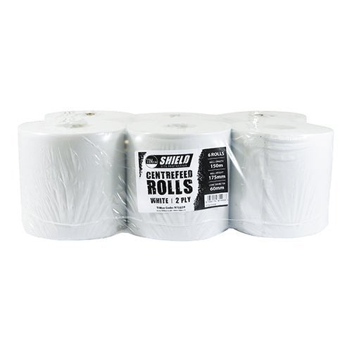 Centrefeed Rolls - White - 150m x 175mm Rolls - Pack 6