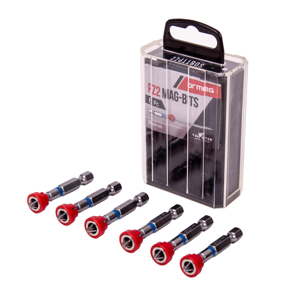 Armeg SDBTTPZ2 Tic-Tac PZ2 Magnetic Screwdriver Bits (Pack of 6)