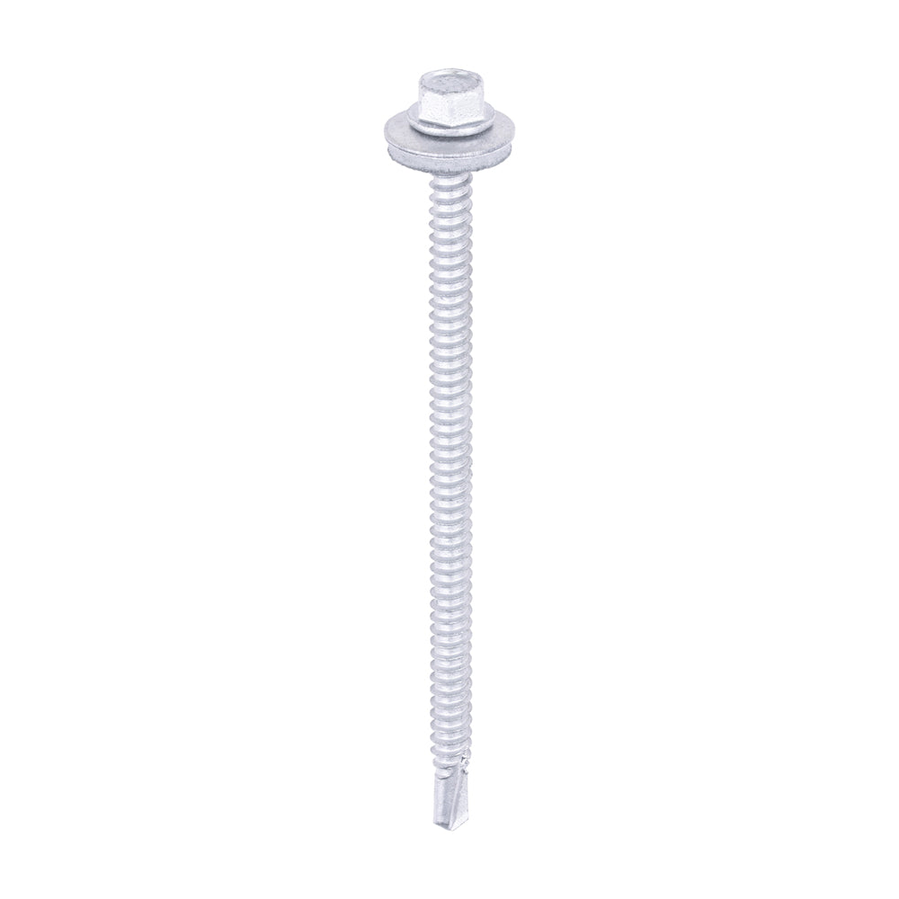 Metal Construction Light Section Screws - Hex - EPDM Washer - Self-Drilling - Exterior - Silver Organic 5.5 x 100