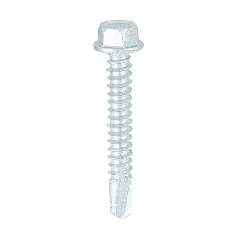 Metal Construction Light Section Screws - Hex - Self-Drilling - Bi-Metal - Exterior - Silver Organic 5.5 x 38
