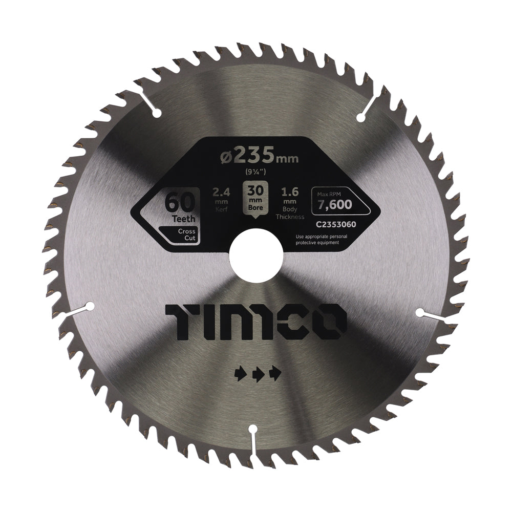Circular Saw Blade - Trimming/Crosscut - Medium/Fine 235 x 30 x 60T