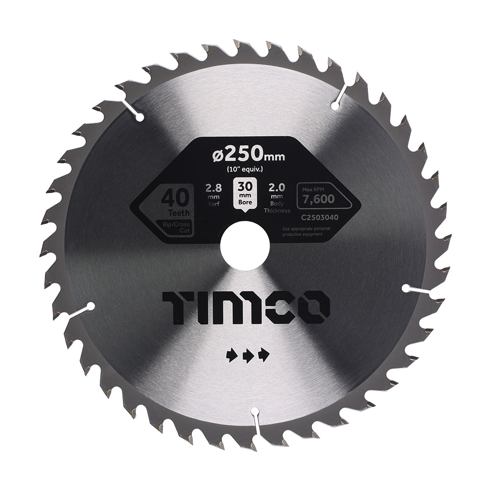 Circular Saw Blade - Combination - Medium 250 x 30 x 40T