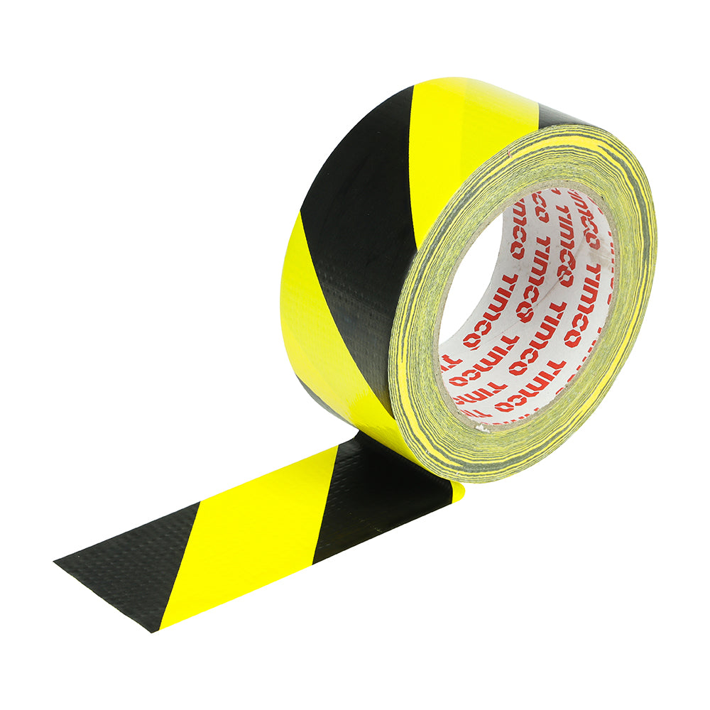 Hazard Warning Cloth Tape - Yellow and Black 33m x 50mm